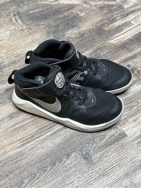 Nike Kids' Black & White High-Top Basketball Shoes